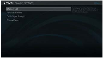 How can I set favorite channels and customize my TiVo channel 