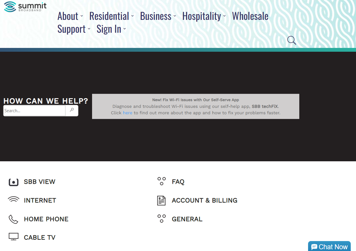 How do I use the Support page? – Summit Broadband Customer Support